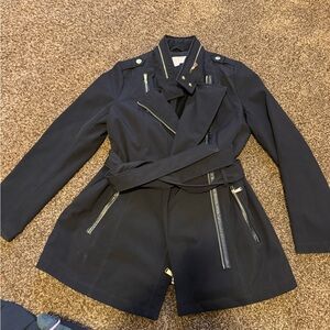 Michael Kors Black Trench Coat Size M